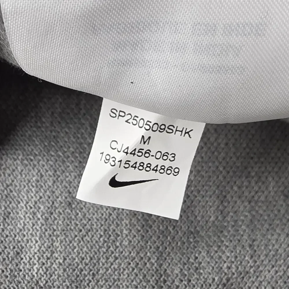 Nike Polo Shirt Mens M Gray 100% Cotton Collared Short Sleeve Logo Embroidered
